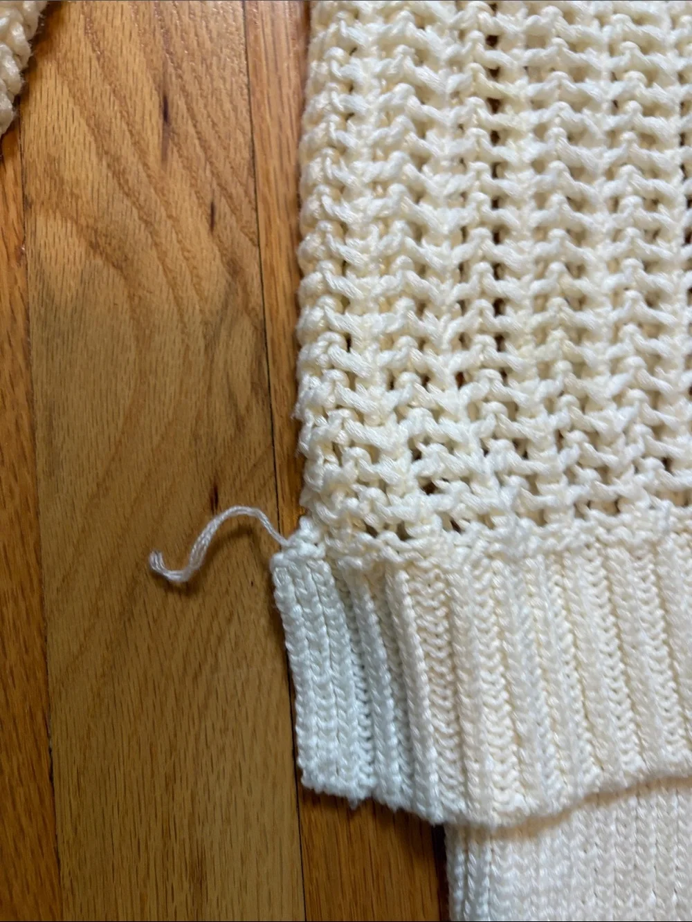 Michael kors Cream Open-Knit Layered Hem Sweater